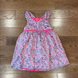 DKNY Vibrant Fuchsia and Silver Heart  Patterned Dress